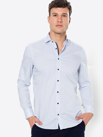 OLYMP - Ajuste estrecho Camisa en azul: frente