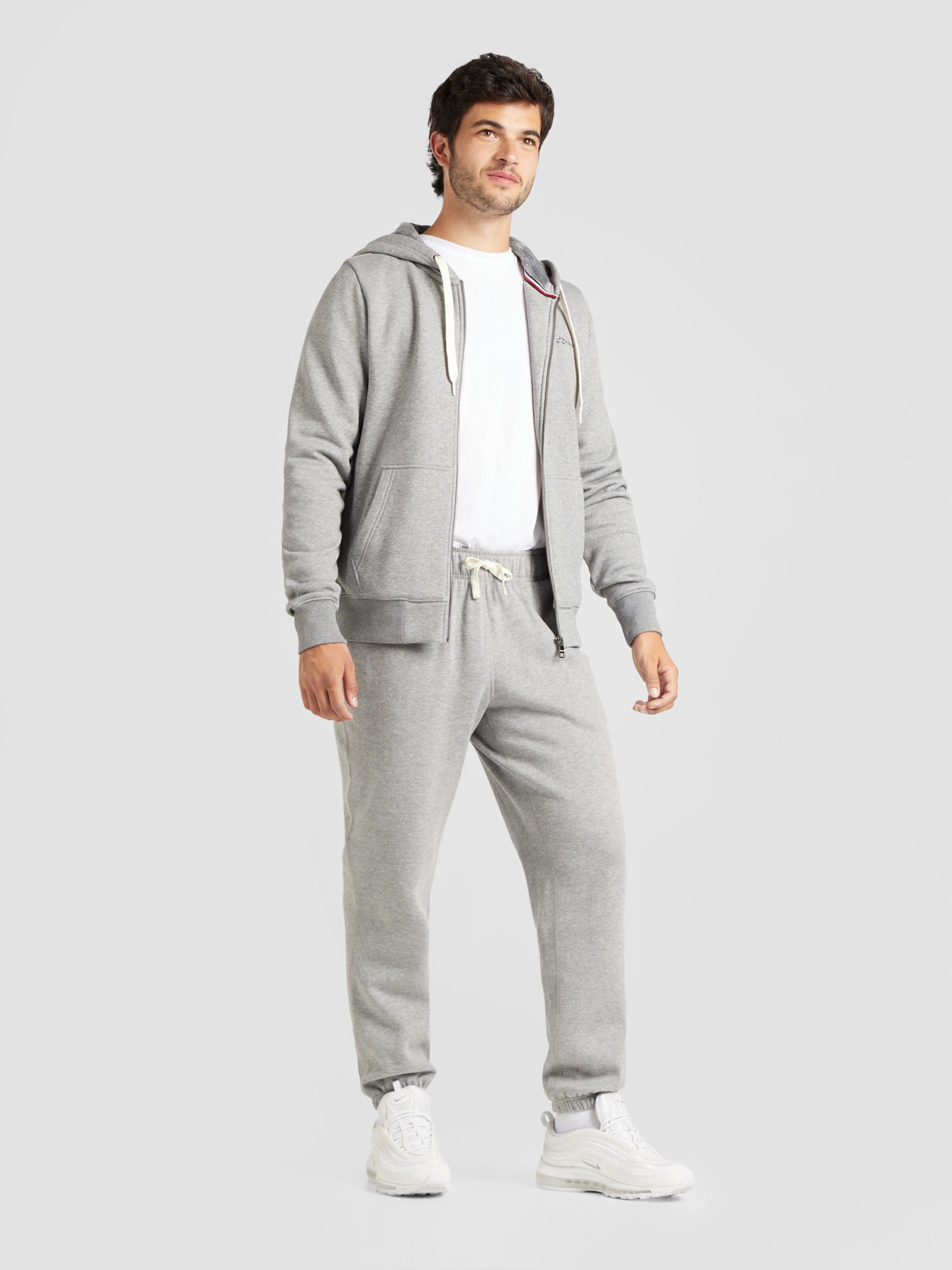 TOMMY HILFIGER Zip Up Hoodie in Light Grey ABOUT YOU