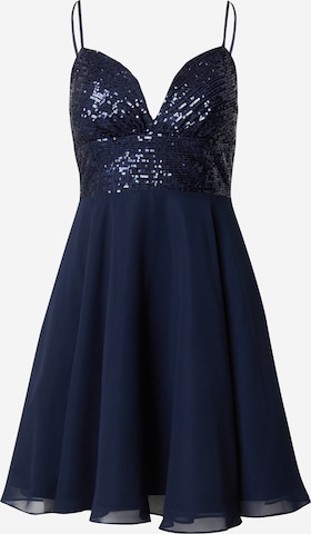 Robe de cocktail SWING en bleu : devant