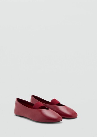 MANGO Ballet Flats with Strap 'Orio' in Red