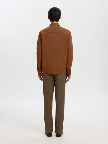 SELECTED Regular Fit Sweatjacke in Braun