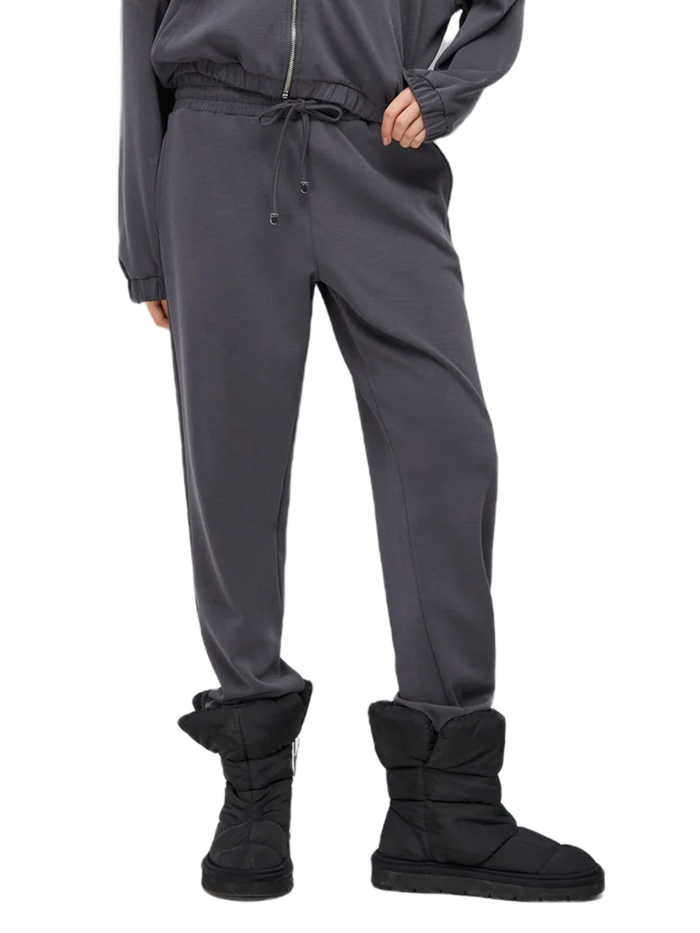 No Matter What Tapered Pants in Grey: front