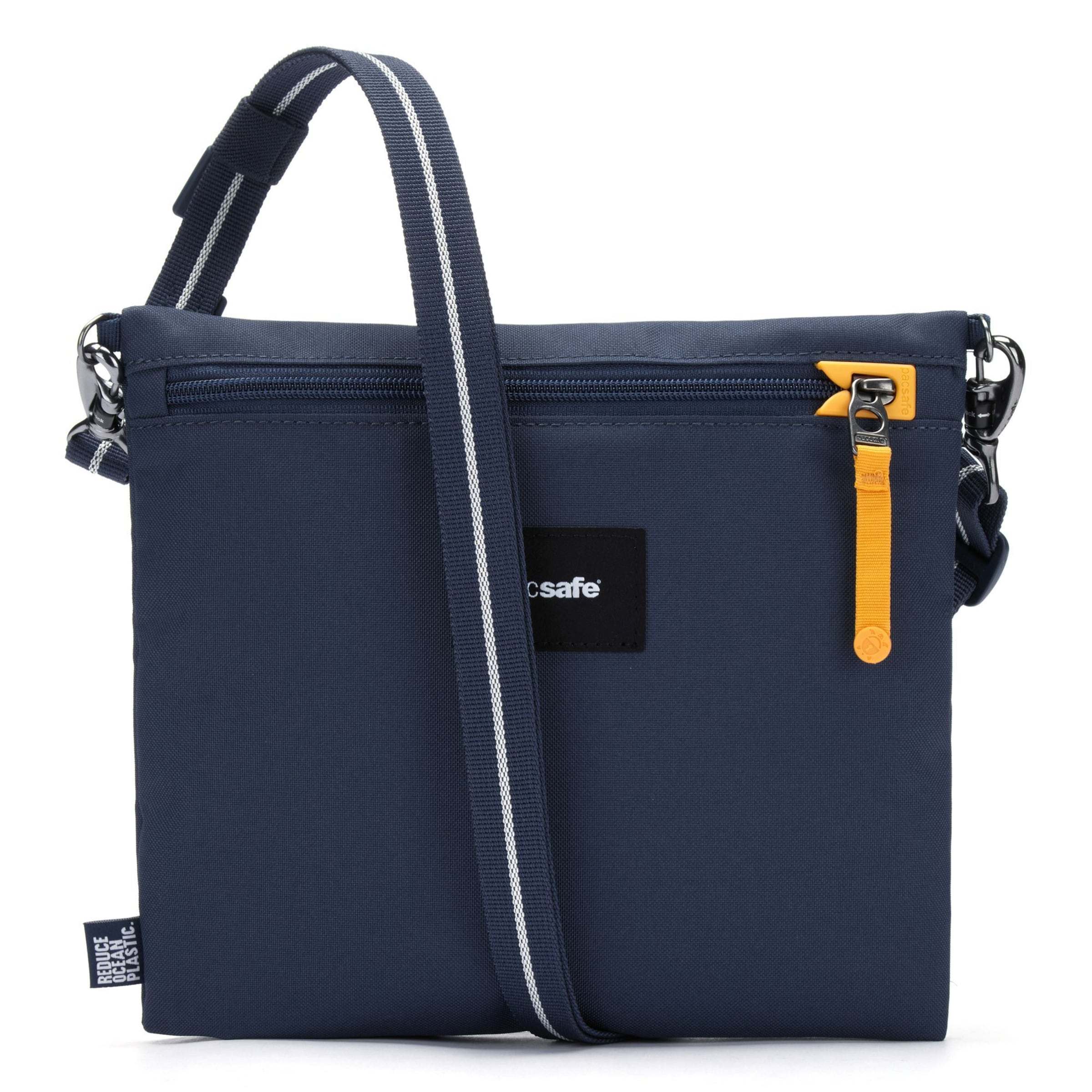 Pacsafe Umhängetasche in Blau: Vorderseite