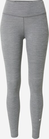 NIKE Skinny Workout Pants 'One' in Grey: front