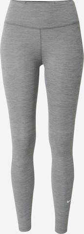 NIKE Skinny Sportbroek 'One' in Grijs: voorkant