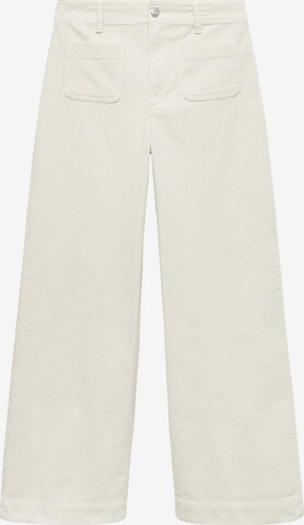 MANGO Wide leg Jeans 'Catherip' i vit: framsida