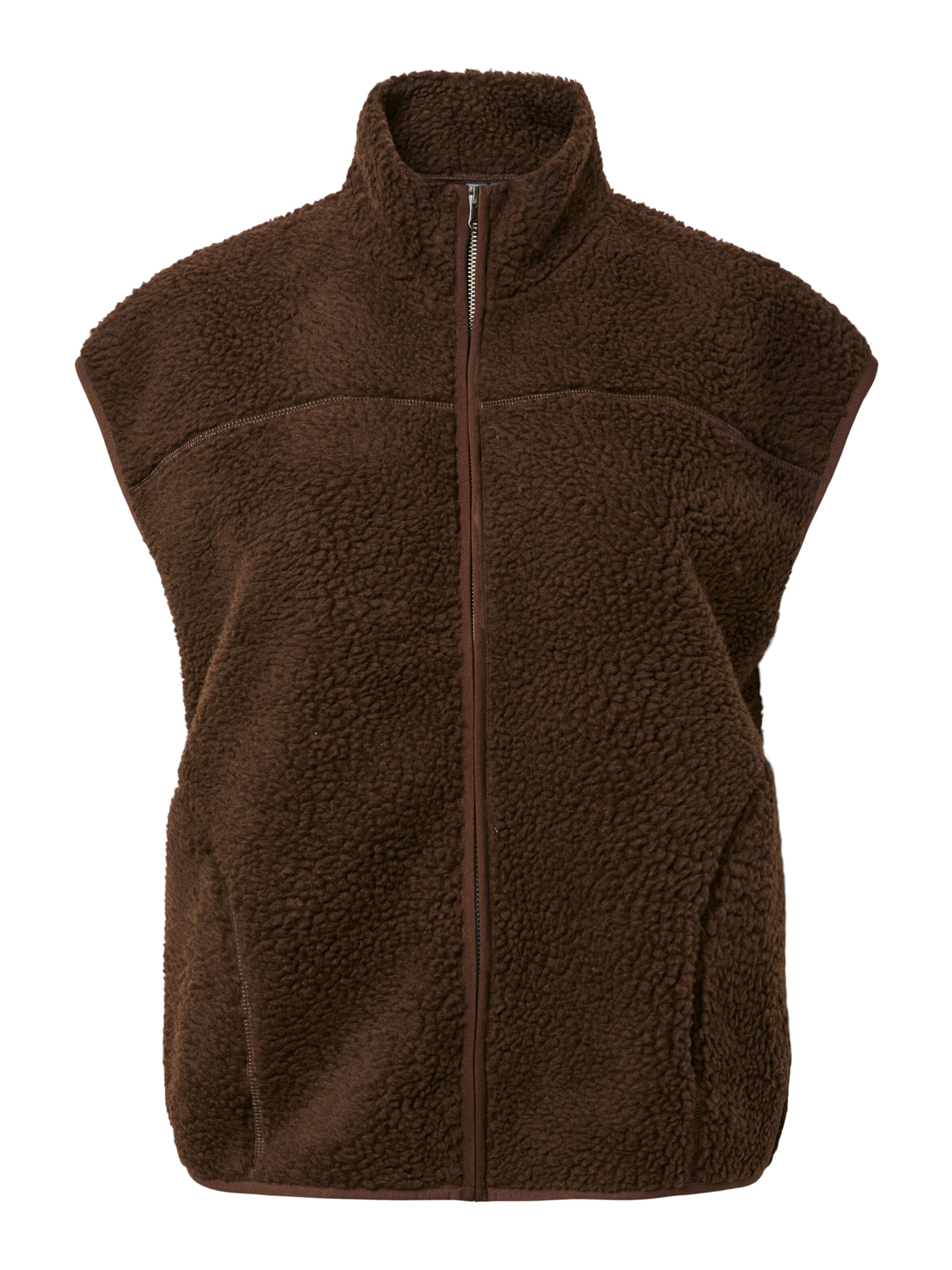 Gilet 'PCSADIA' PIECES en marron : devant