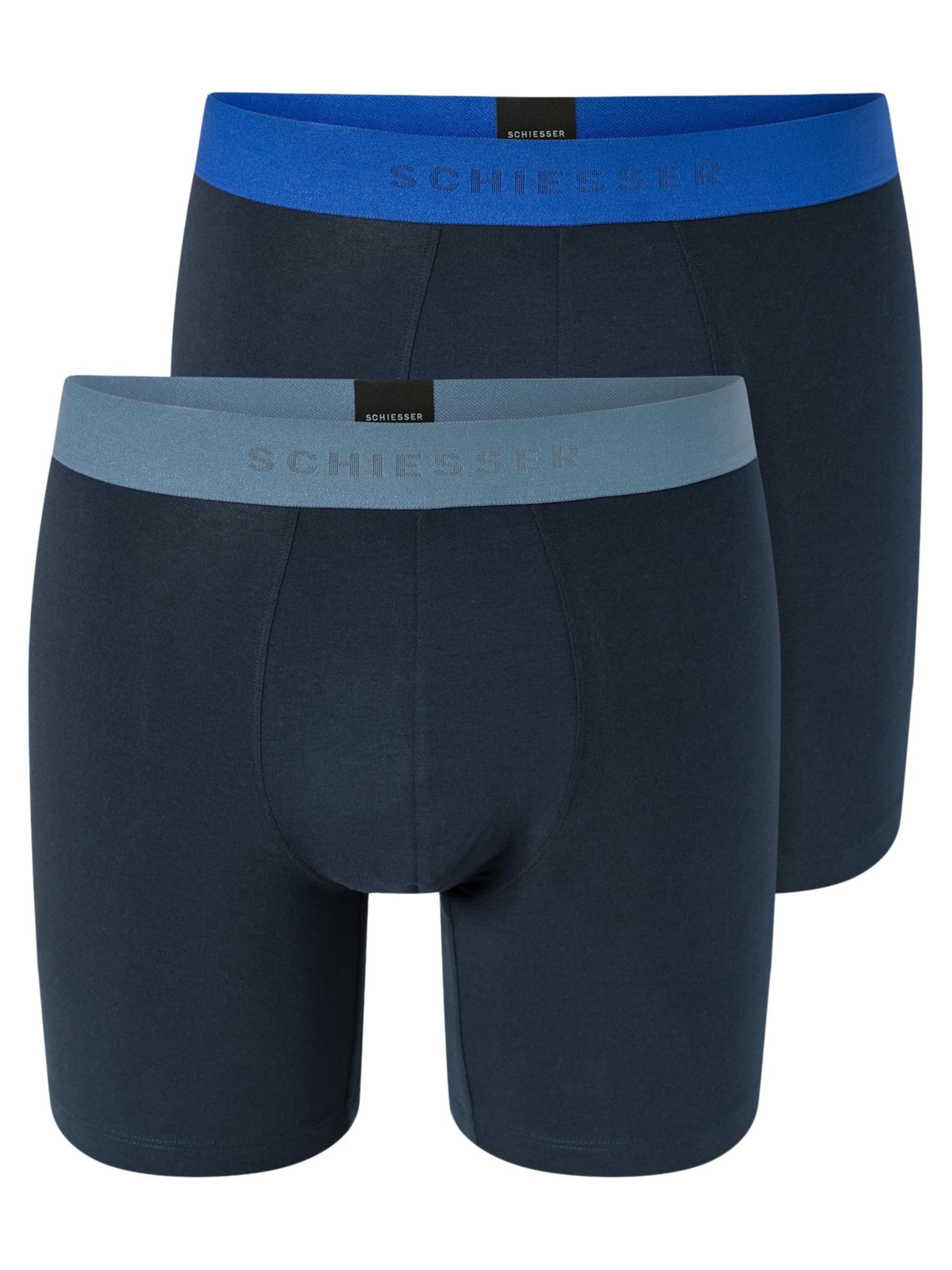 SCHIESSER - Calzoncillo boxer ' 95/5 Organic Cotton ' en azul: frente