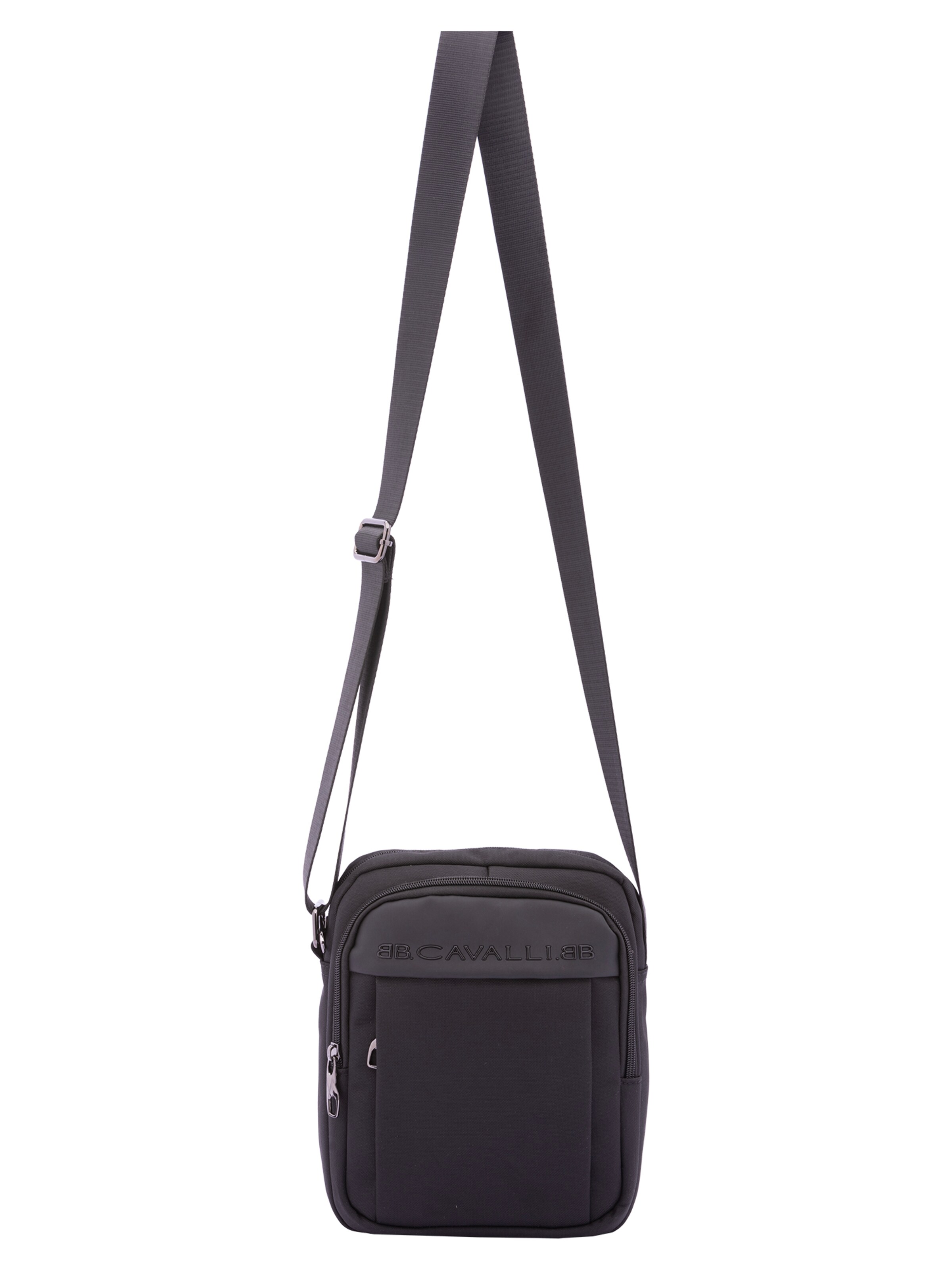 Borsa a tracolla 'Borsa a Tracolla B Cavalli Poliestere Zip Tasche Multiple 25x20x10 cm' di B. Cavalli in nero: frontale