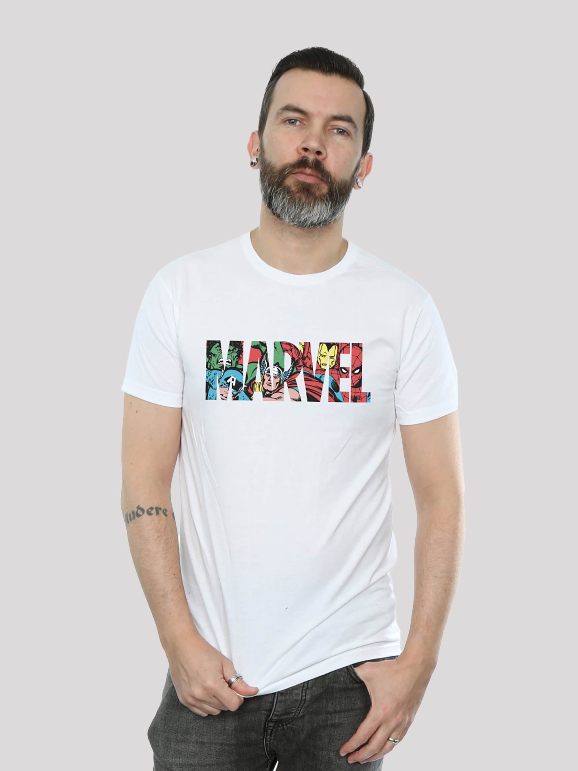 Männer Große Größen F4NT4STIC T-Shirt 'Marvel' in Weiß - HB42760