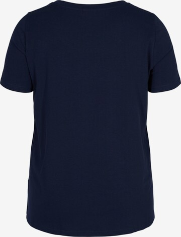 Zizzi Shirt 'Echerie' in Blue