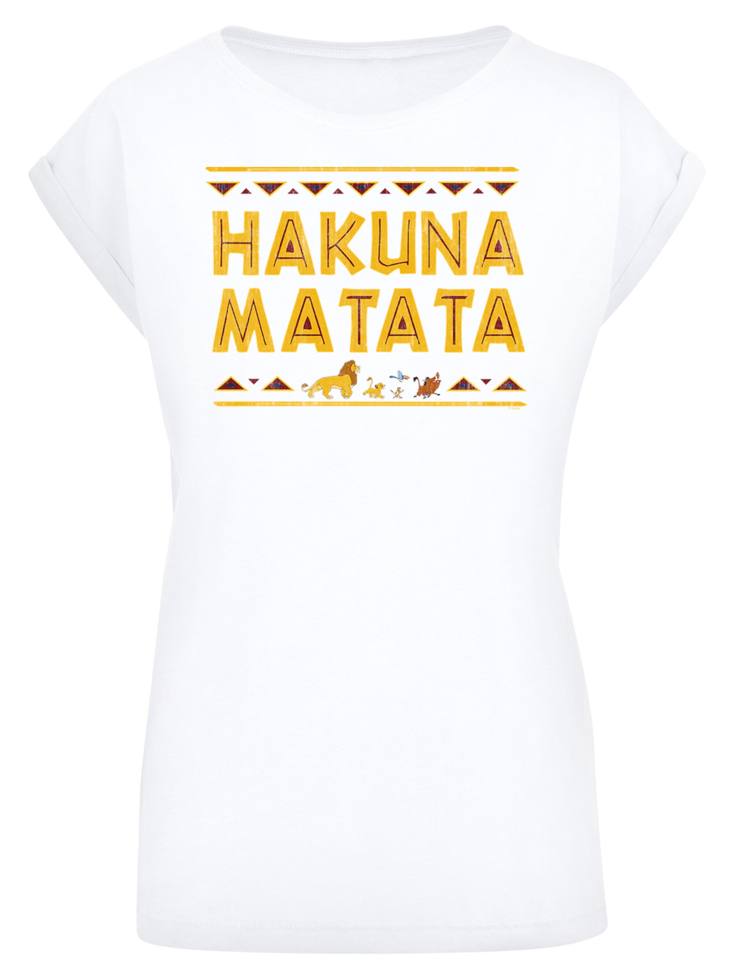 Maglietta 'Disney König der Löwen Hakuna Matata' di F4NT4STIC in bianco: frontale