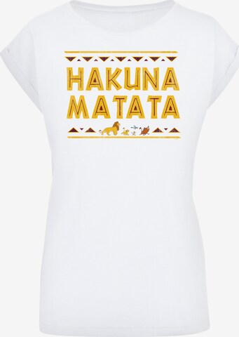 F4NT4STIC Shirt 'Disney König der Löwen Hakuna Matata' in Wit: voorkant