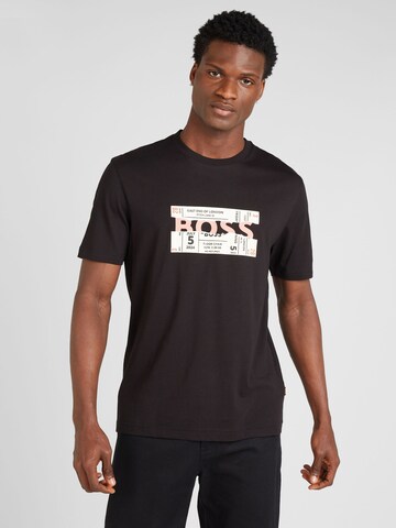 T-Shirt 'Bossticket' BOSS Orange en noir : devant