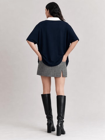 Mansour - Camiseta 'Jacquard Knitted Polo Navy' en azul