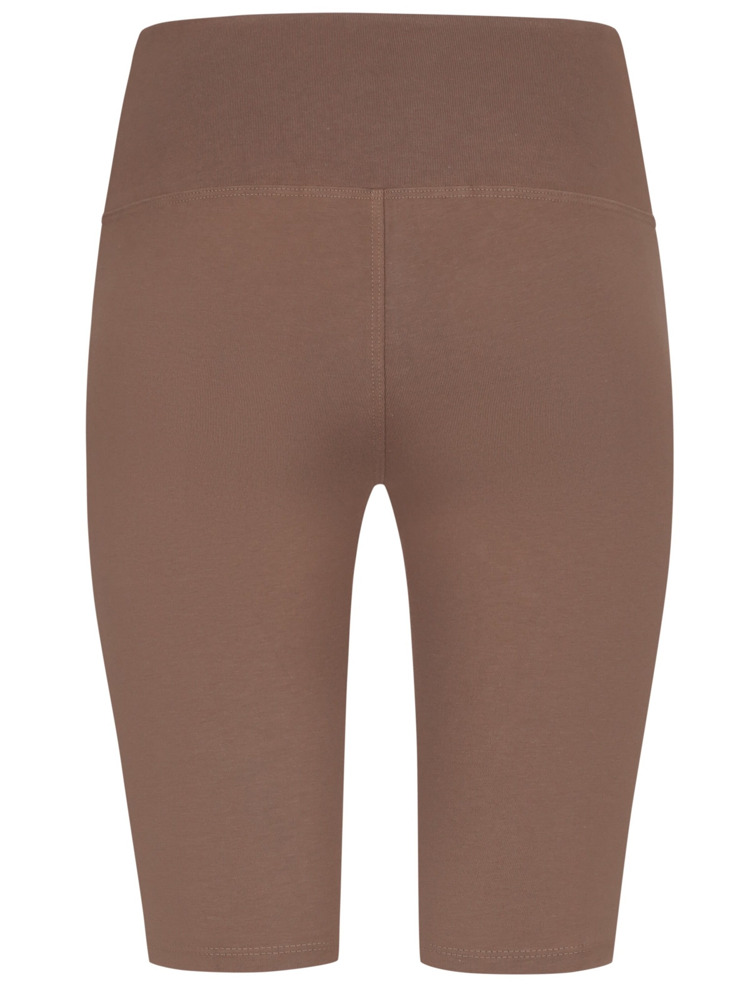 Evoni Slim fit Leggings 'knielang aus Baumwolle' in Brown