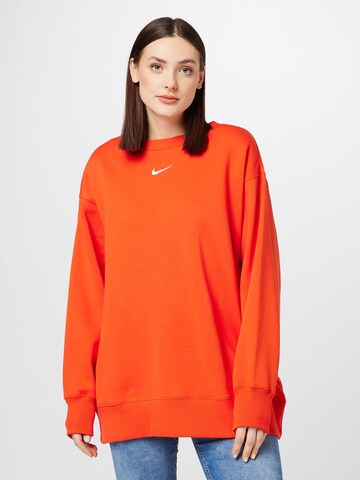 Nike Sportswear Спортен суитшърт с качулка в червено: отпред