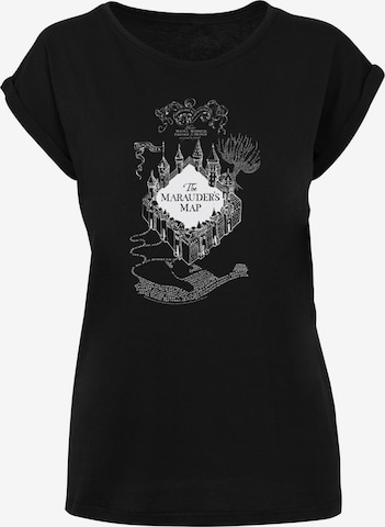 F4NT4STIC Shirt 'Harry Potter The Marauder's Map' in Black: front