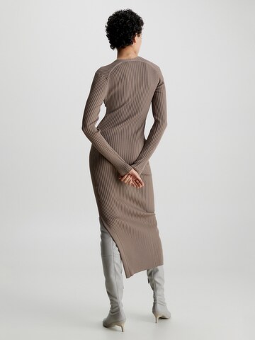 Calvin Klein Gebreide jurk in Bruin