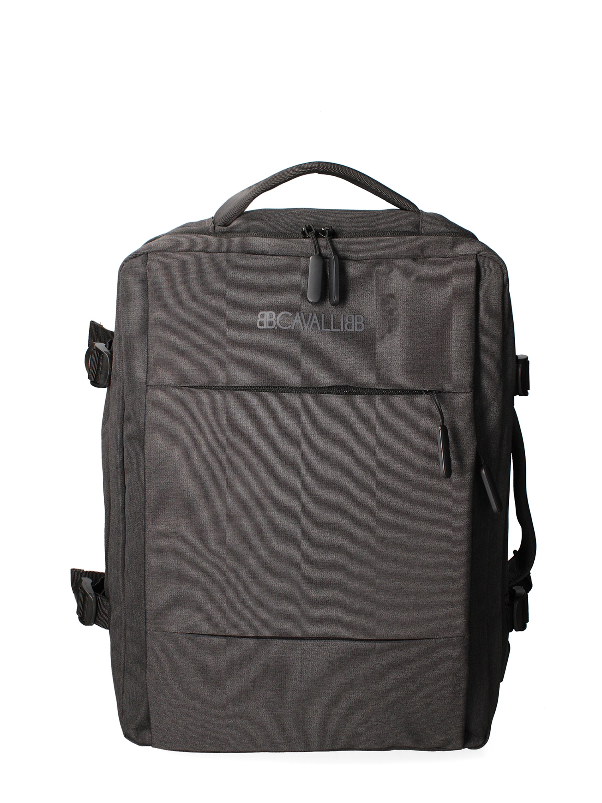 Zaino 'Zaino Unisex Nylon 100% con Zip e Tasche Multifunzionali - 30x42x16 cm' di B. Cavalli in grigio: frontale