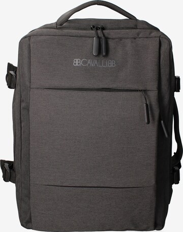 Zaino 'Zaino Unisex Nylon 100% con Zip e Tasche Multifunzionali - 30x42x16 cm' di B. Cavalli in grigio: frontale