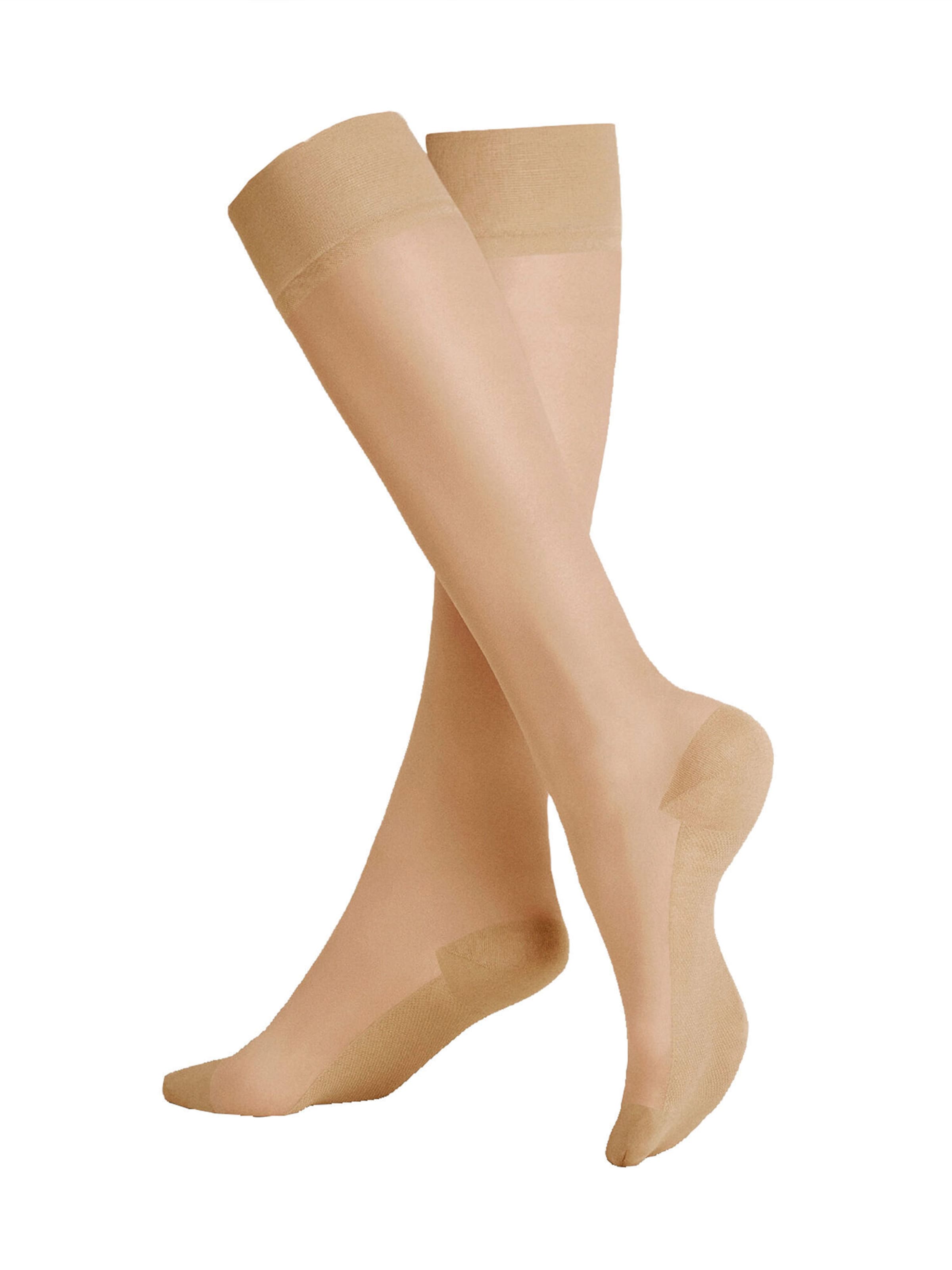 Chaussettes montantes 'Cotton Sole 20' KUNERT en beige : devant