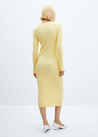 MANGO Knitted dress 'Grogui' in Yellow