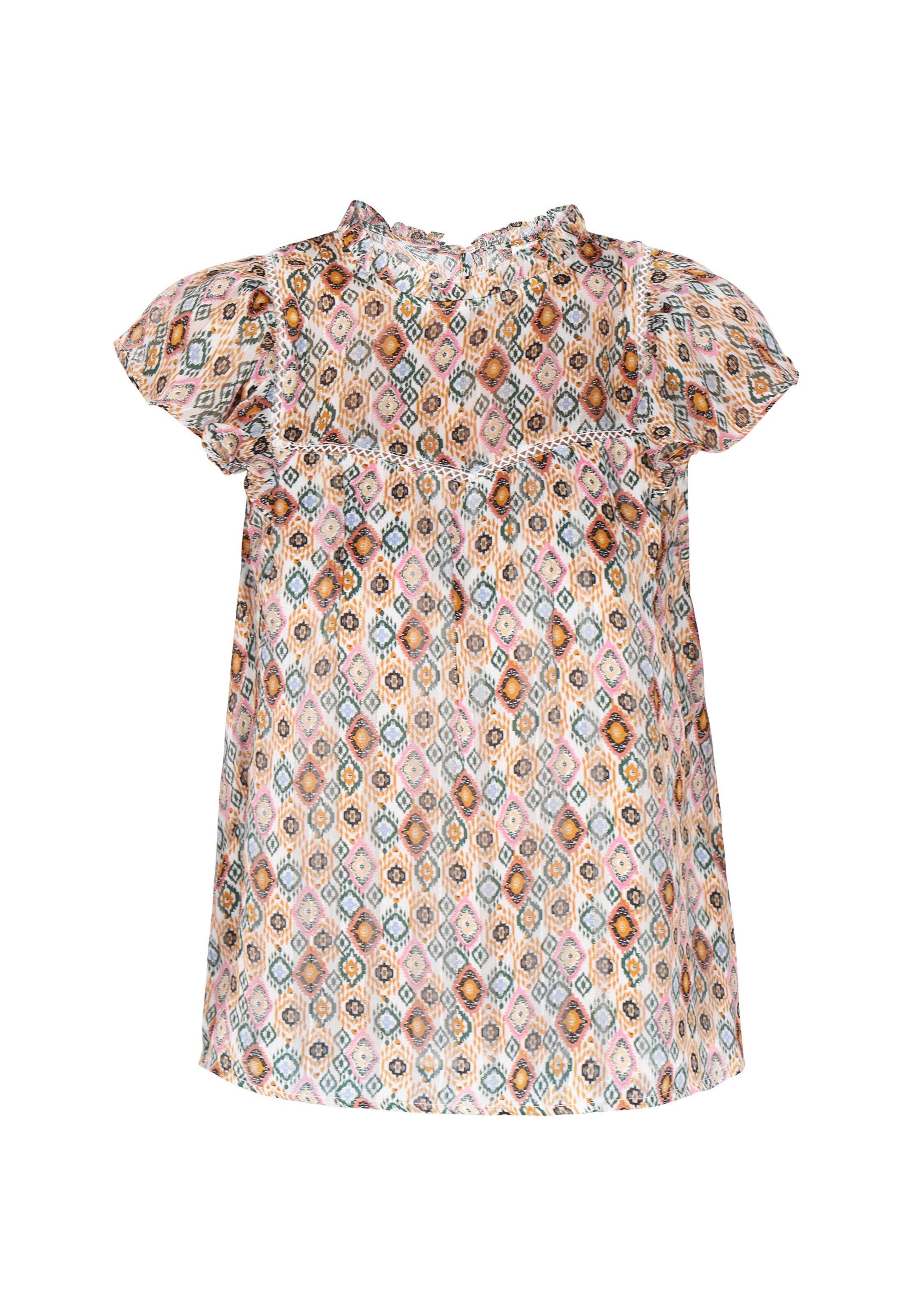 Bluză 'Ethno' de la IZIA pe bej: față