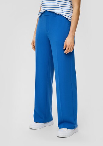 s.Oliver Wide leg Pleated Pants in Blue: front