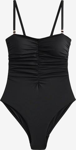 Costum de baie modelator de la Next pe negru: față
