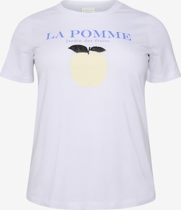 T-shirt 'Diana' KAFFE CURVE en blanc : devant