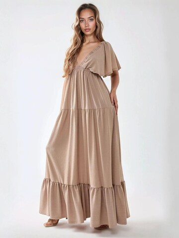 Hiccup Dress in Brown: front
