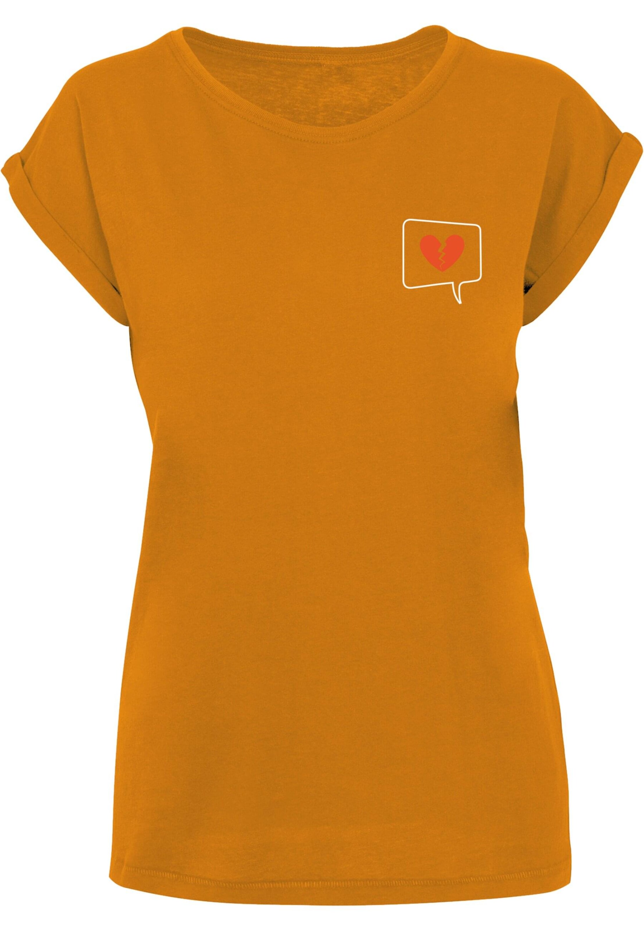 Merchcode Shirt 'Heartbreak X' in Oranje: voorkant
