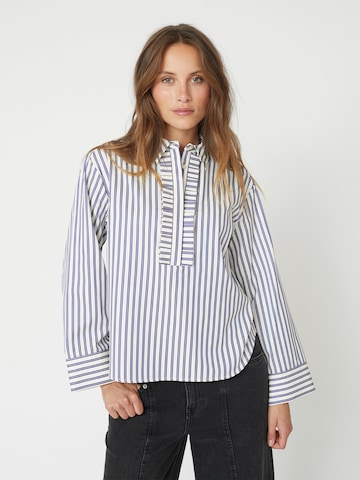 Chemisier 'Samson' co'couture en bleu : devant