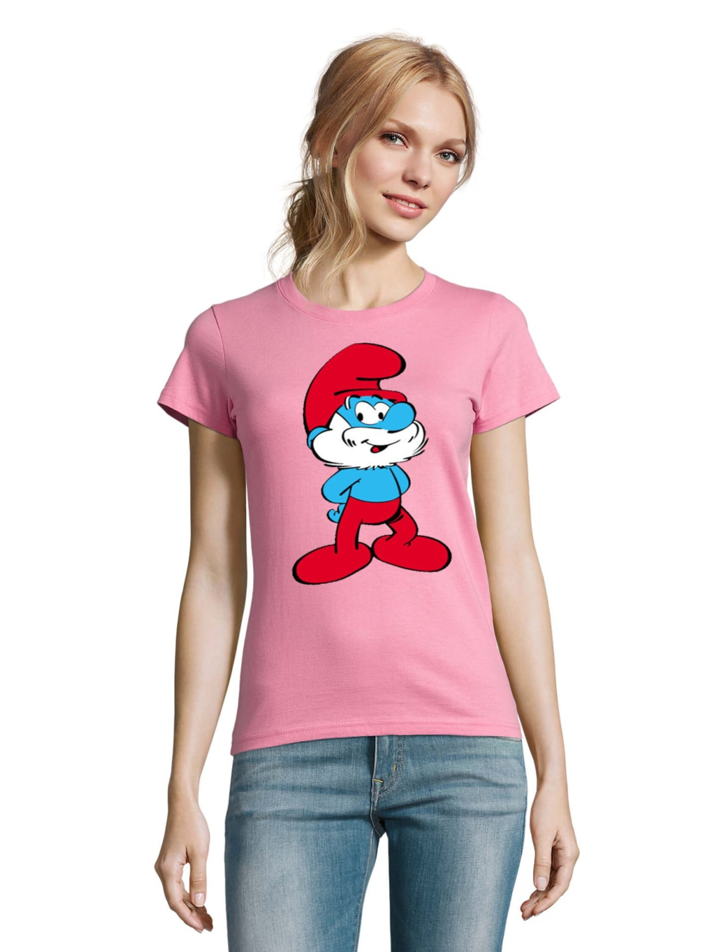 Blondie & Brownie Shirt 'PapaSchlumpf'‌‌‌‌‌‌‌ in Pink: Vorderseite