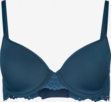 Skiny T-shirt Bra 'Spacer' in Blue: front