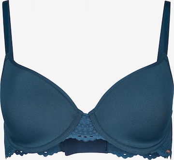 Skiny T-shirt Bra 'Spacer' in Blue: front