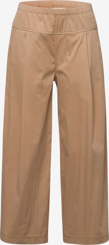 BRAX Pleat-Front Pants 'MAINE' in Brown: front