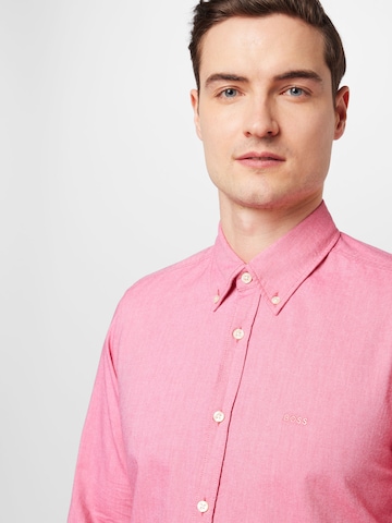 BOSS Orange Regular fit Button Up Shirt 'Rickert' in Pink