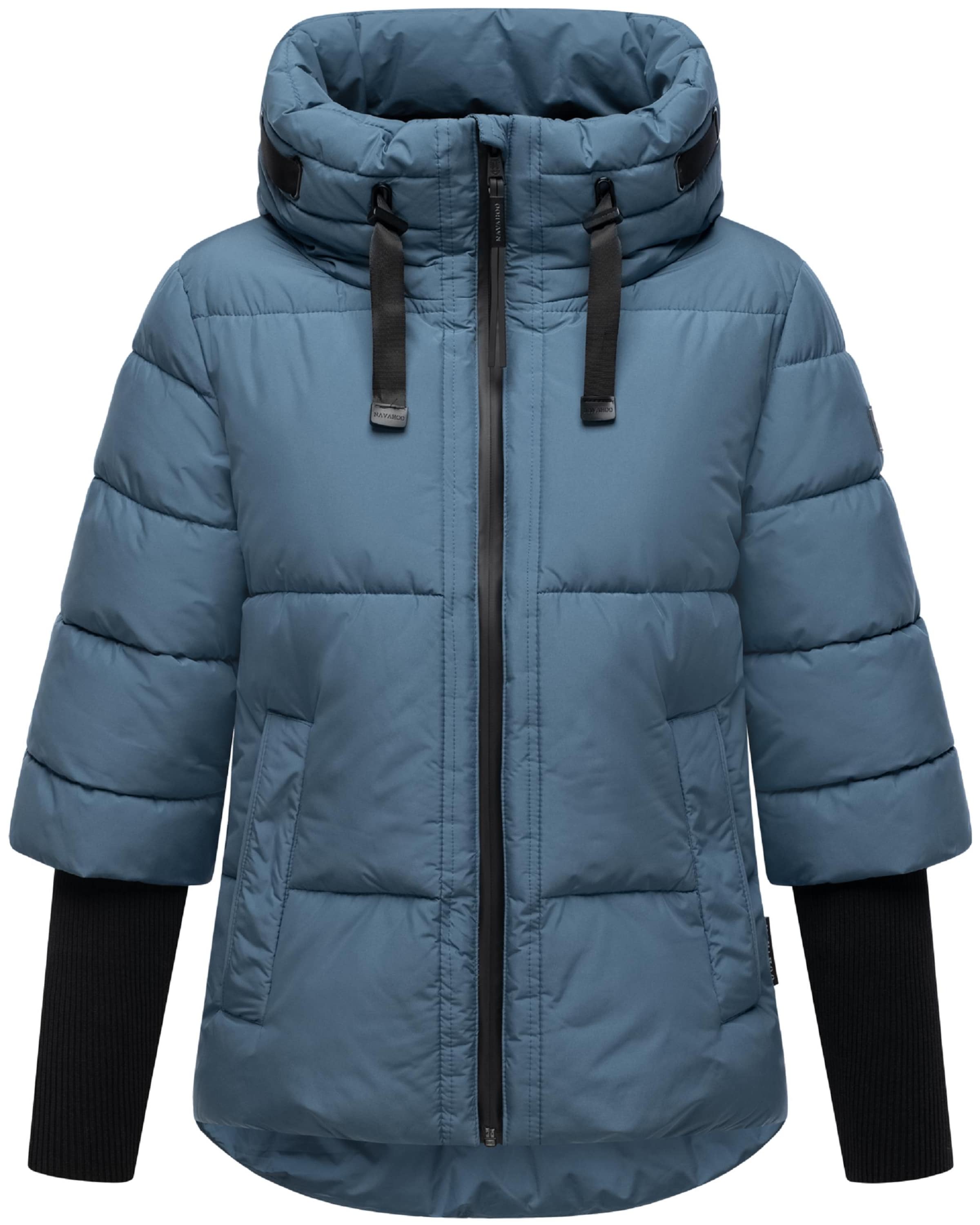 NAVAHOO Winterjacke 'Lotusherz XIV' in Blau: Vorderseite