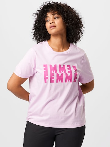 T-shirt Selected Femme Curve en rose : devant