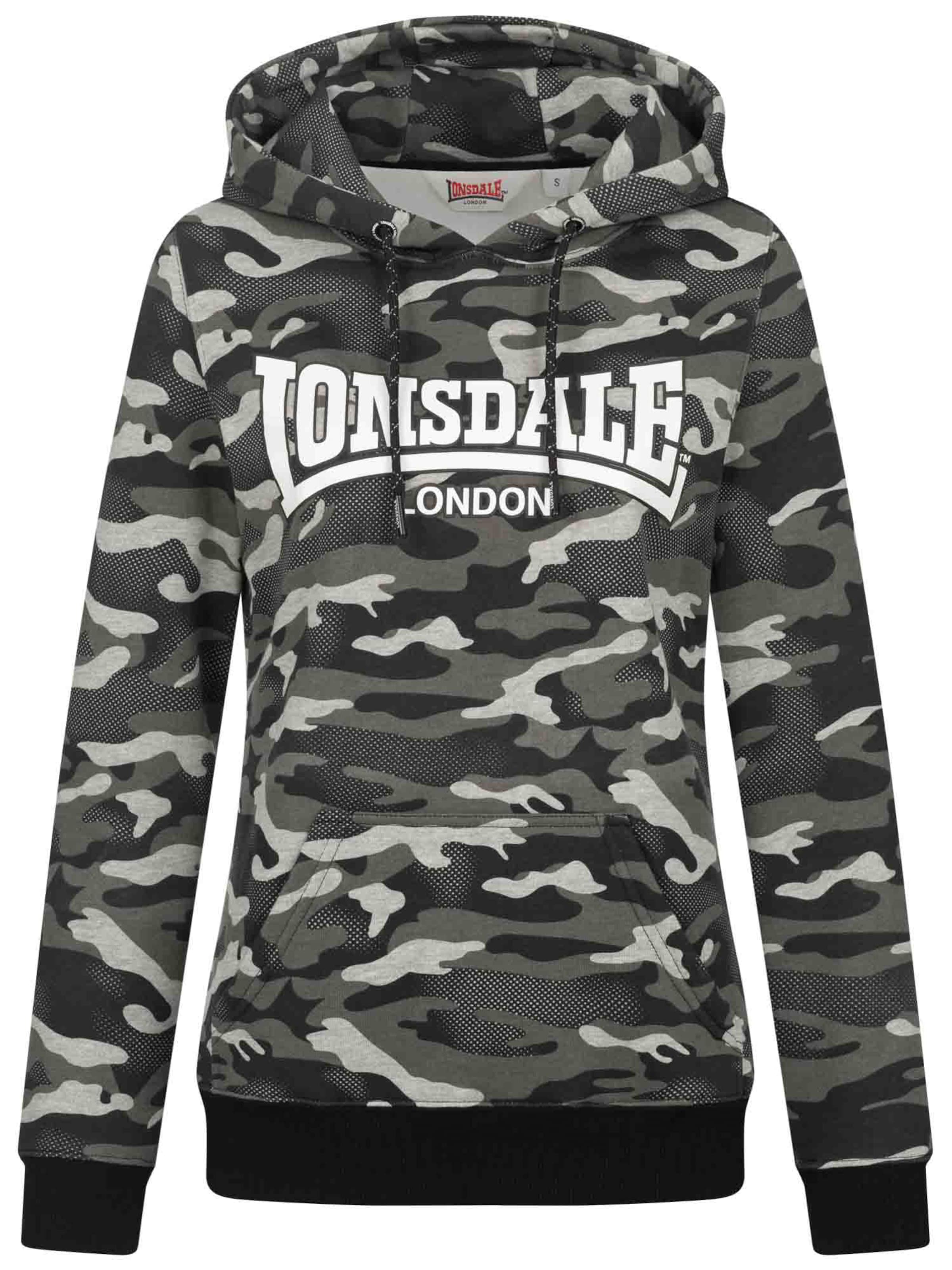 LONSDALE Sweatshirt 'CLOUGH' in grau / anthrazit / hellgrau / schwarz, Produktansicht