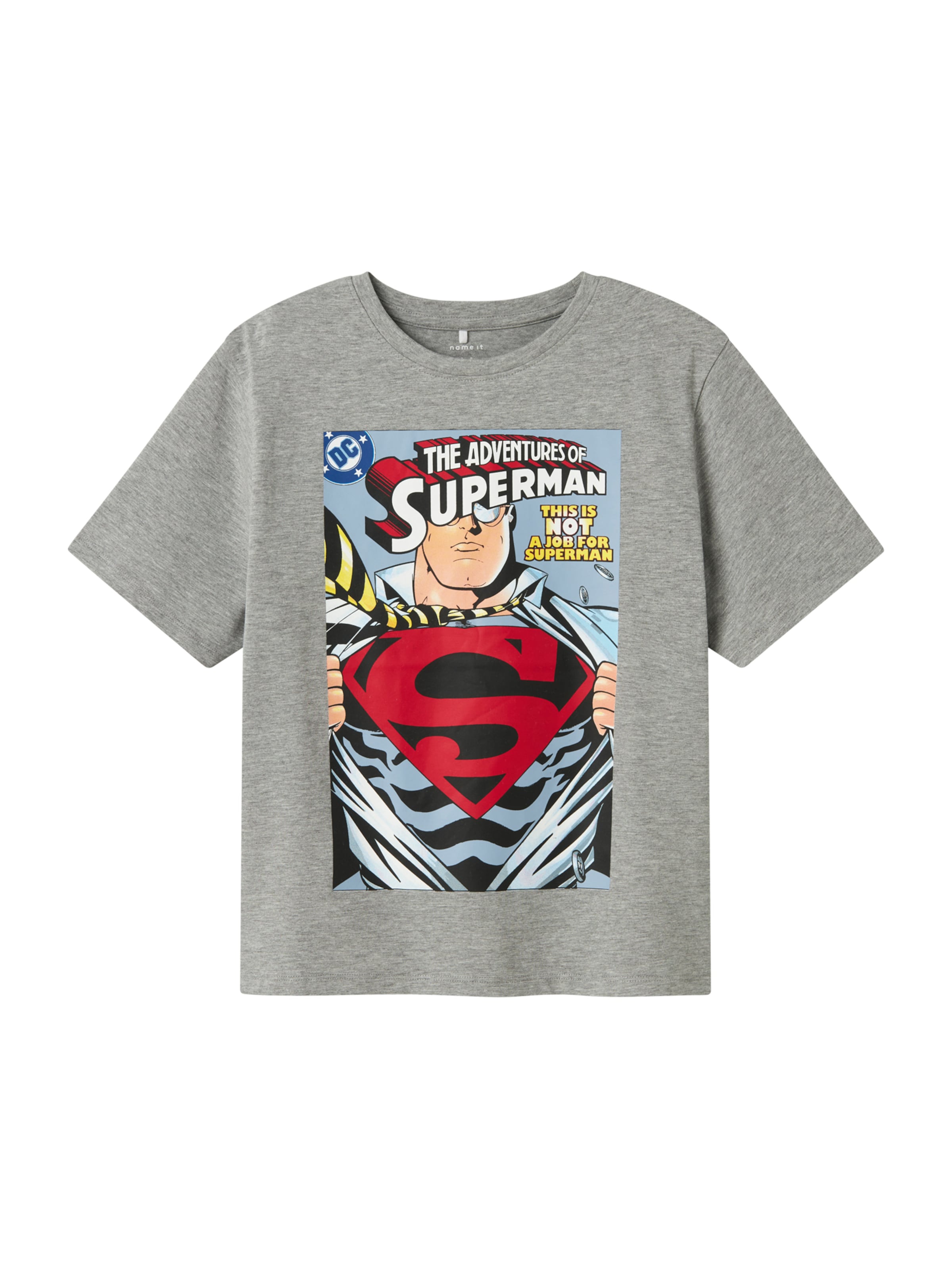 NAME IT Shirt 'NKMJUNIOR SUPERMAN' in Grey: front