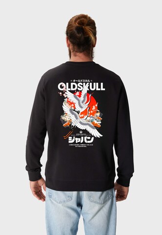 Oldskull Sweatshirt 'Asian Crane Beauty' in Black