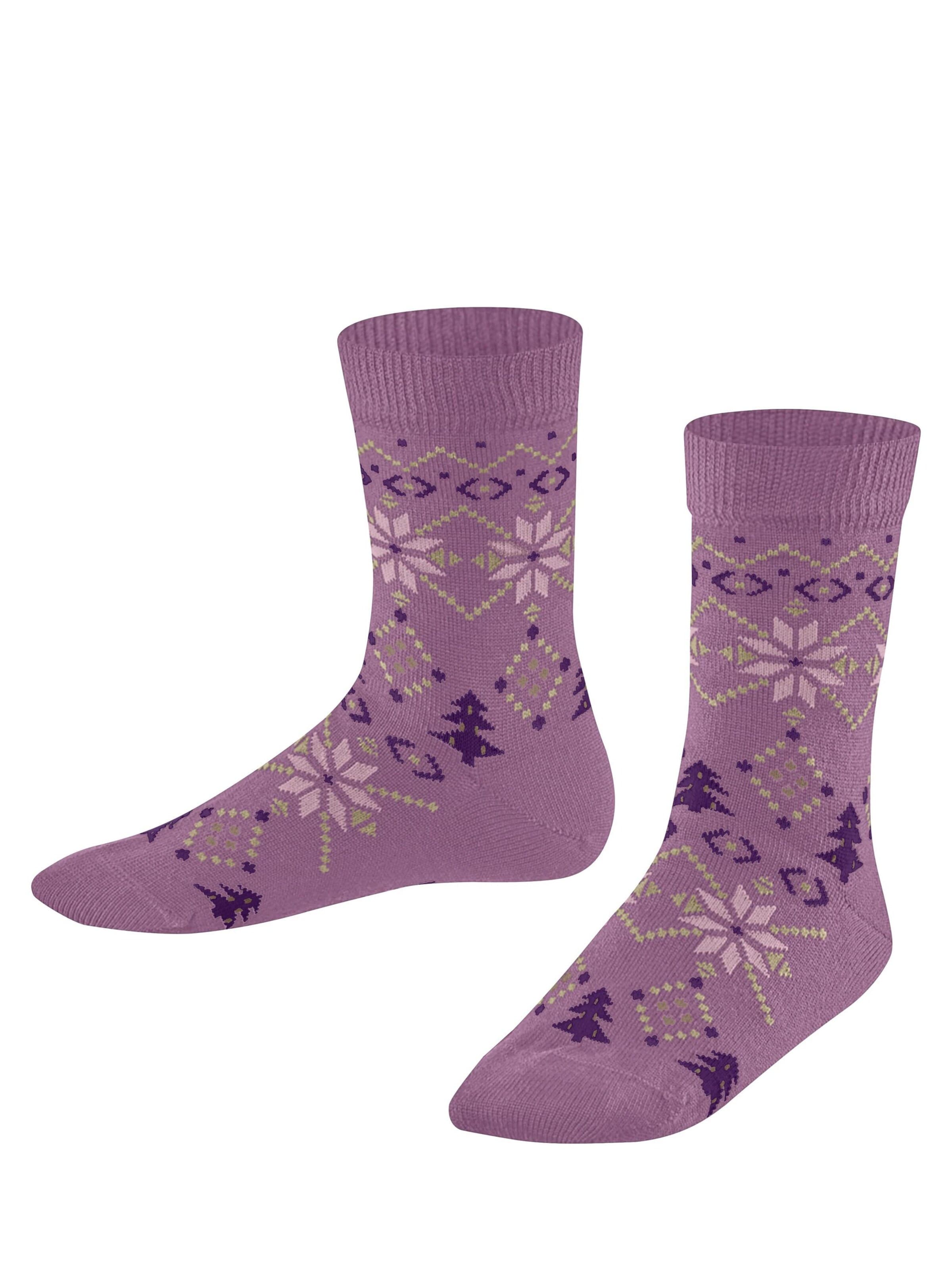 FALKE Socks 'Nordic Fair Isle' in Pink: front