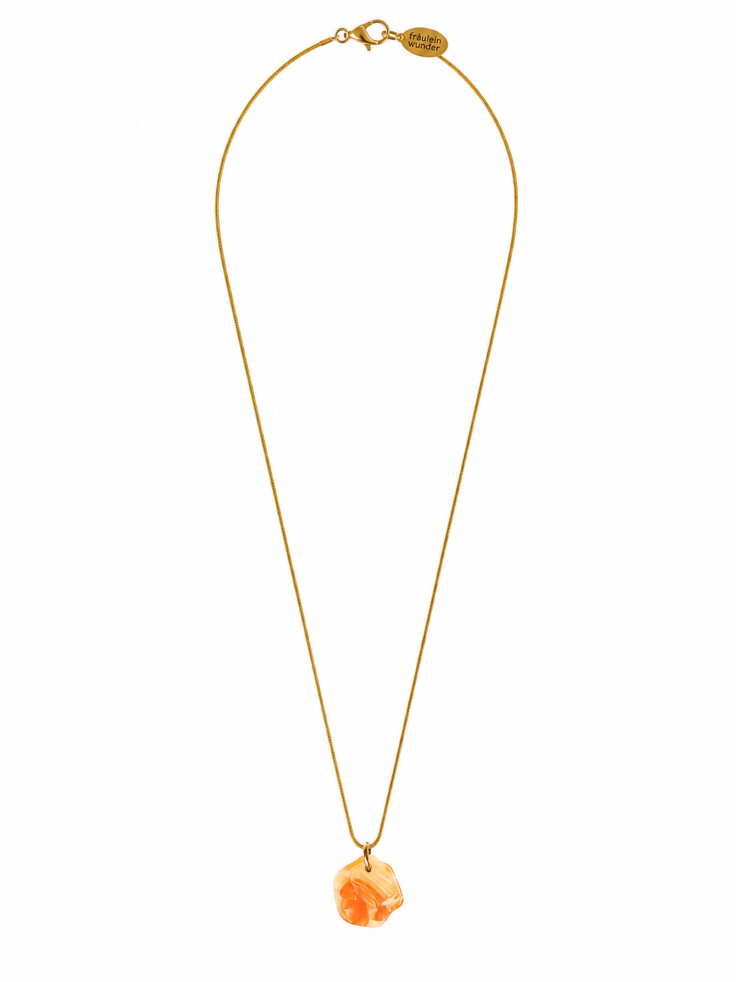 Fräulein Wunder Necklace 'Acetat Alice Gold' in 45 cm in Orange, Item view