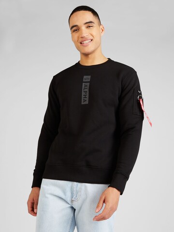 ALPHA INDUSTRIES Sweatshirt in Zwart: voorkant