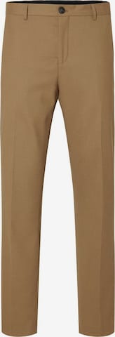 Coupe slim Pantalon à plis 'Neil' SELECTED HOMME en marron : devant