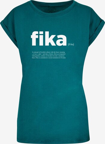 Mister Tee T-Shirt 'Fika Definition' in Blau: predná strana