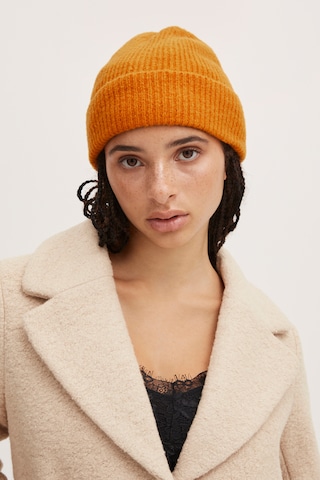 ICHI Beanie 'IAIVO HO' in Orange: front